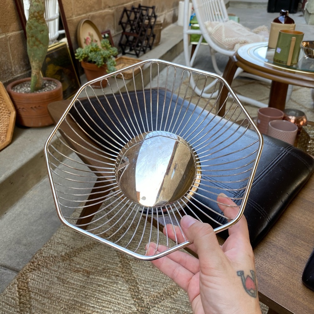 Vintage Italian silver wire tray